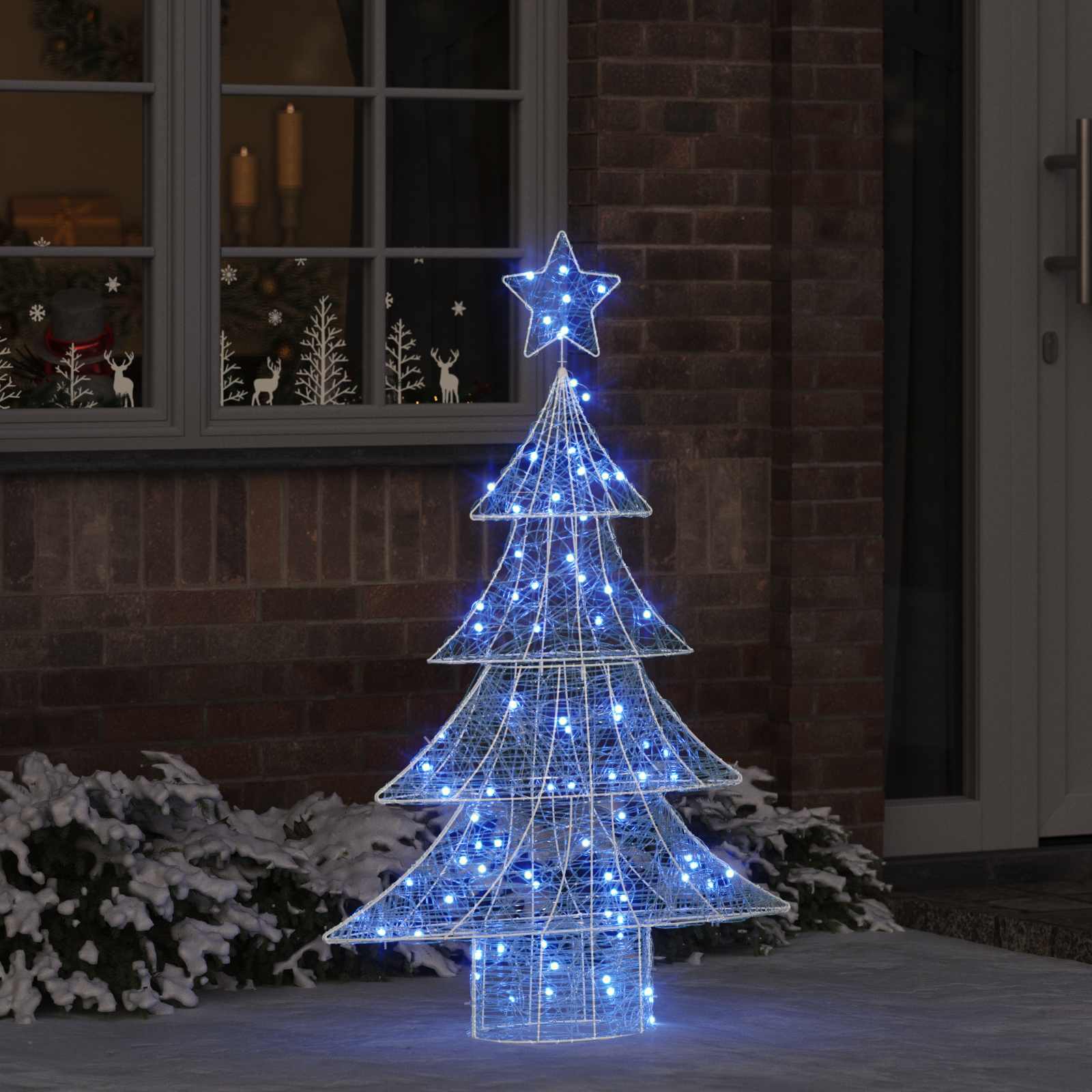 Albero di Natale con 100 LED Blu 122 cm Acrilico 42018975