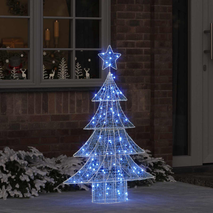 Albero di Natale con 100 LED Blu 122 cm Acrilico 42018975