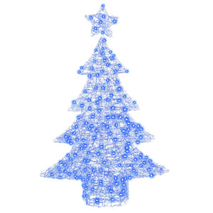 Albero di Natale con 100 LED Blu 122 cm Acrilico 42018975