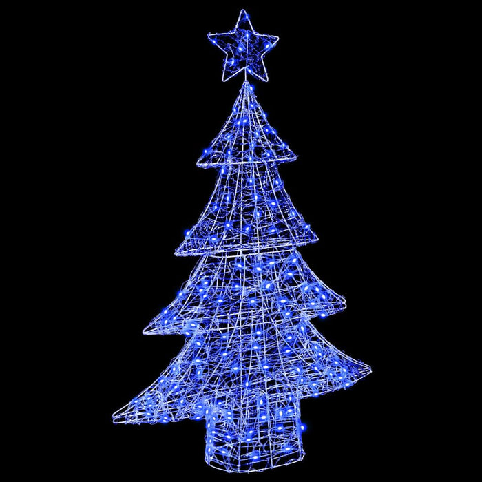 Albero di Natale con 100 LED Blu 122 cm Acrilico 42018975