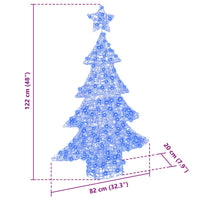 Albero di Natale con 100 LED-Luci decorative natalizie Blu 122 cm Acrilico