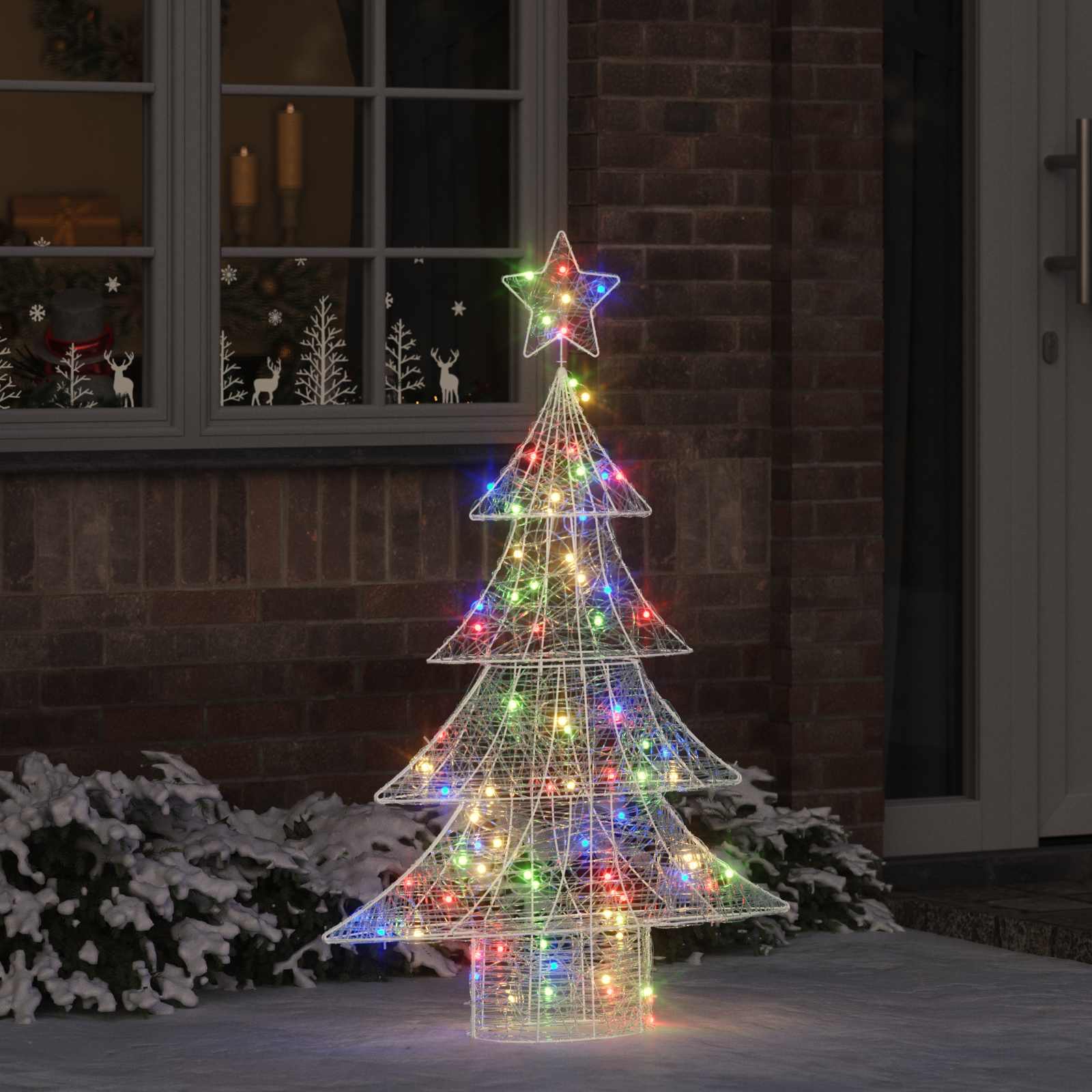 Albero di Natale con 100 LED Multicolore 120 cm Acrilico 42018976