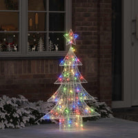 Albero di Natale con 100 LED Multicolore 120 cm Acrilico 42018976