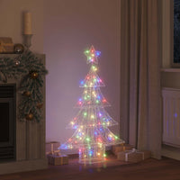 Albero di Natale con 100 LED Multicolore 120 cm Acrilico 42018976