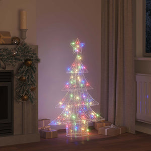 Albero di Natale con 100 LED Multicolore 120 cm Acrilico 42018976