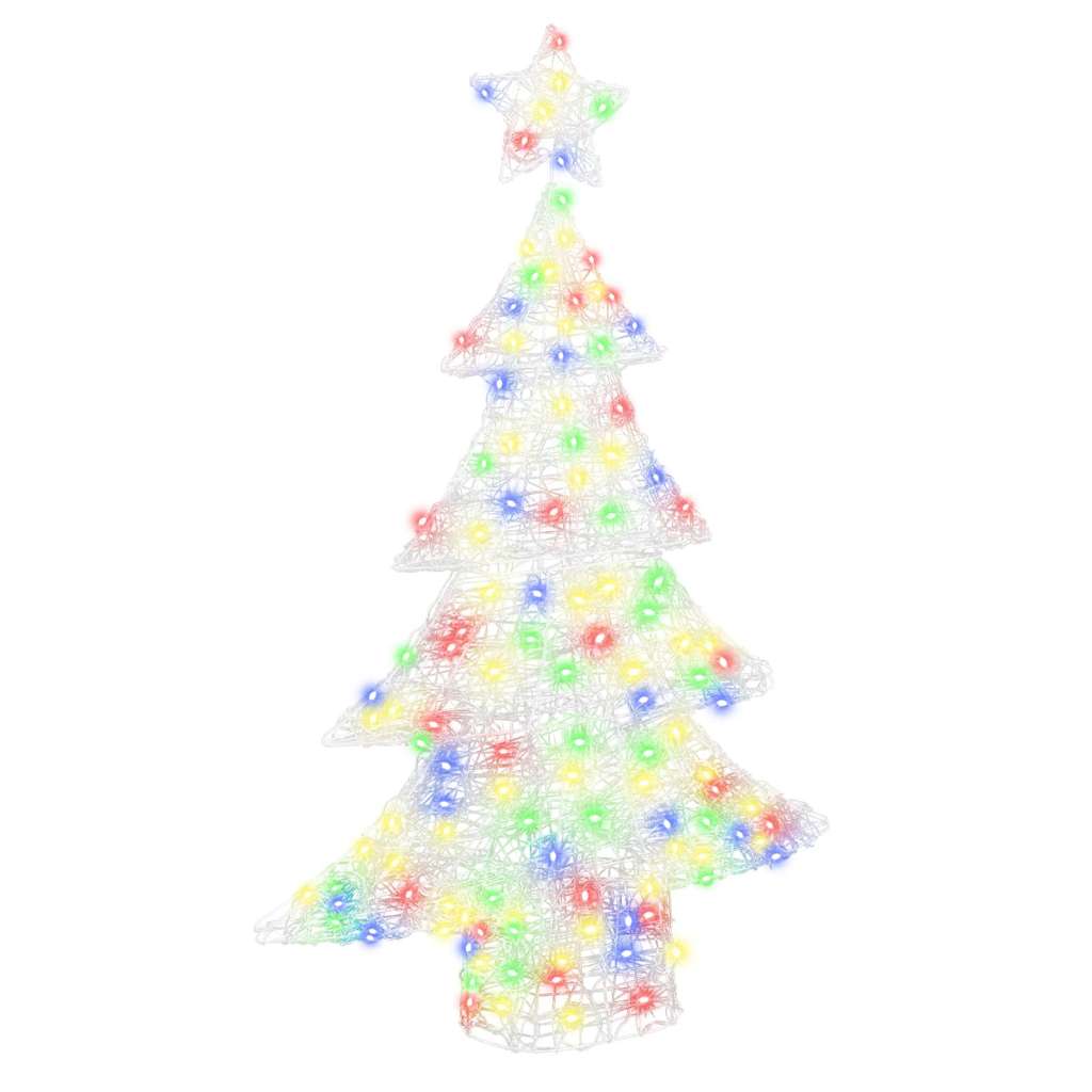 Albero di Natale con 100 LED Multicolore 120 cm Acrilico 42018976