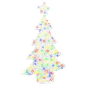 Albero di Natale con 100 LED Multicolore 120 cm Acrilico 42018976