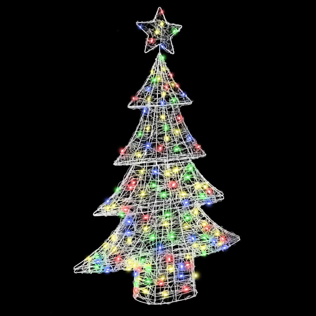 Albero di Natale con 100 LED Multicolore 120 cm Acrilico 42018976
