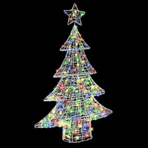 Albero di Natale con 100 LED Multicolore 120 cm Acrilico 42018976