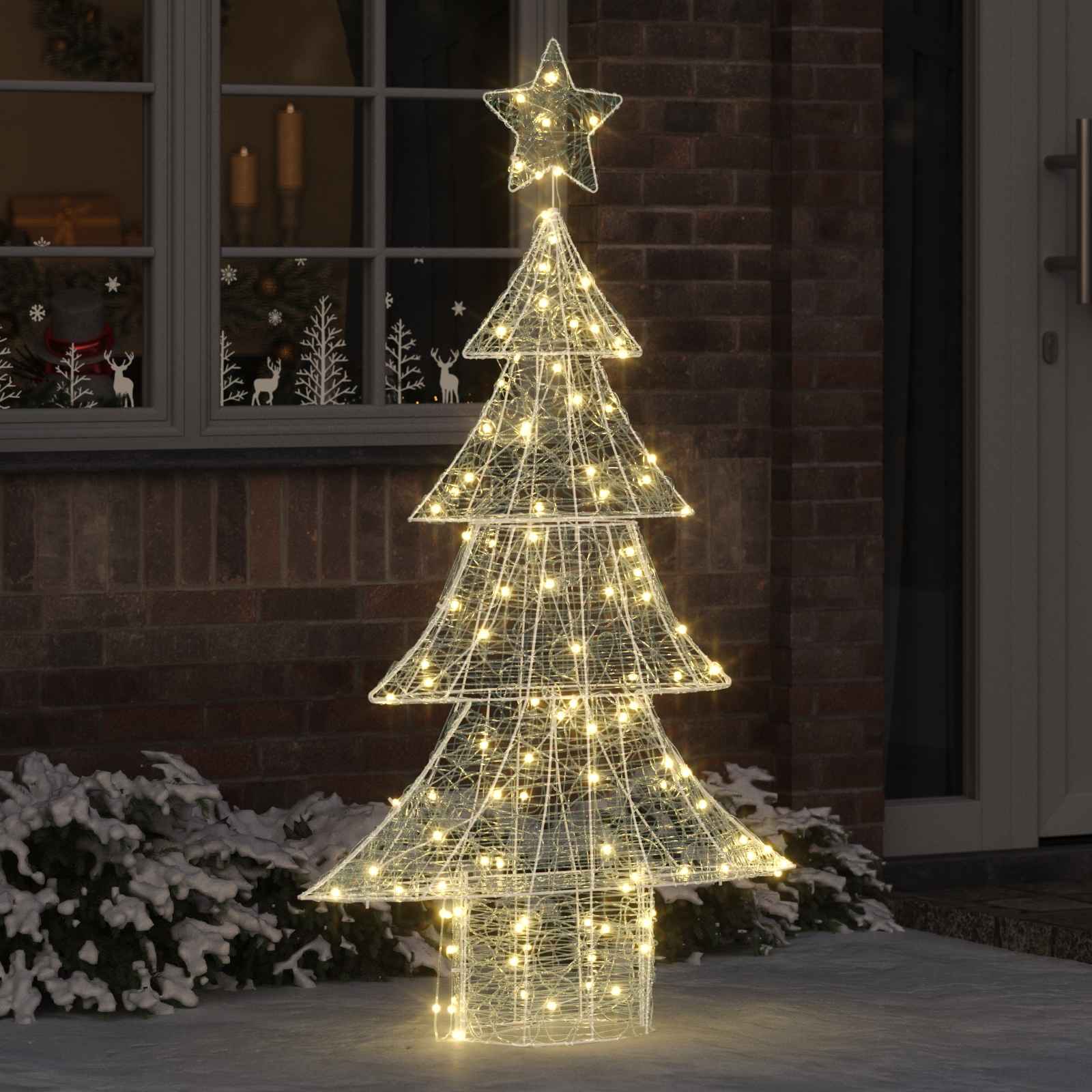 Albero di Natale con 160 LED Bianco caldo 150 cm Acrilico 42018977