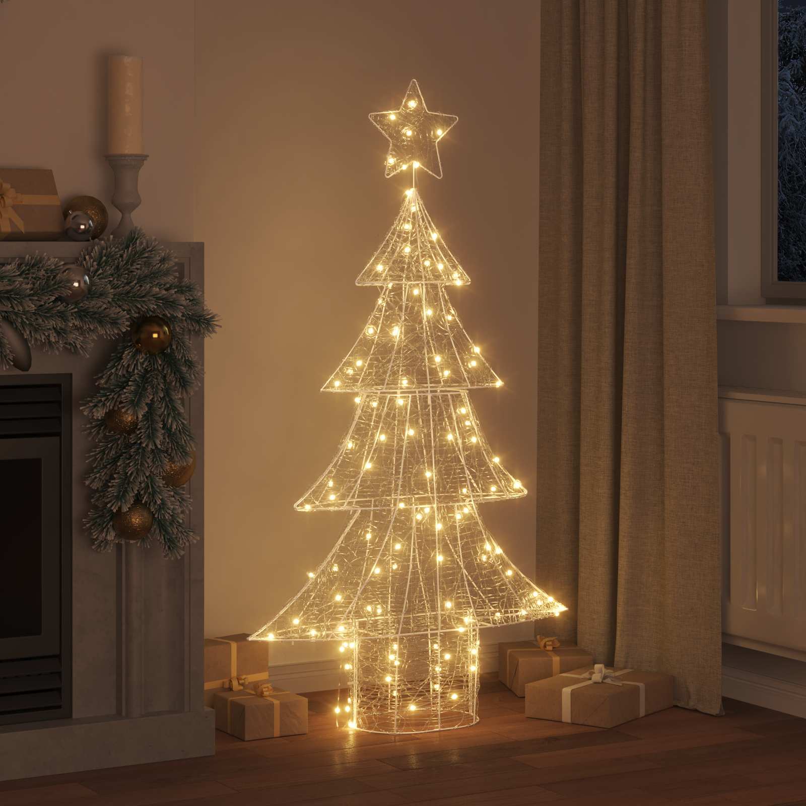 Albero di Natale con 160 LED Bianco caldo 150 cm Acrilico 42018977