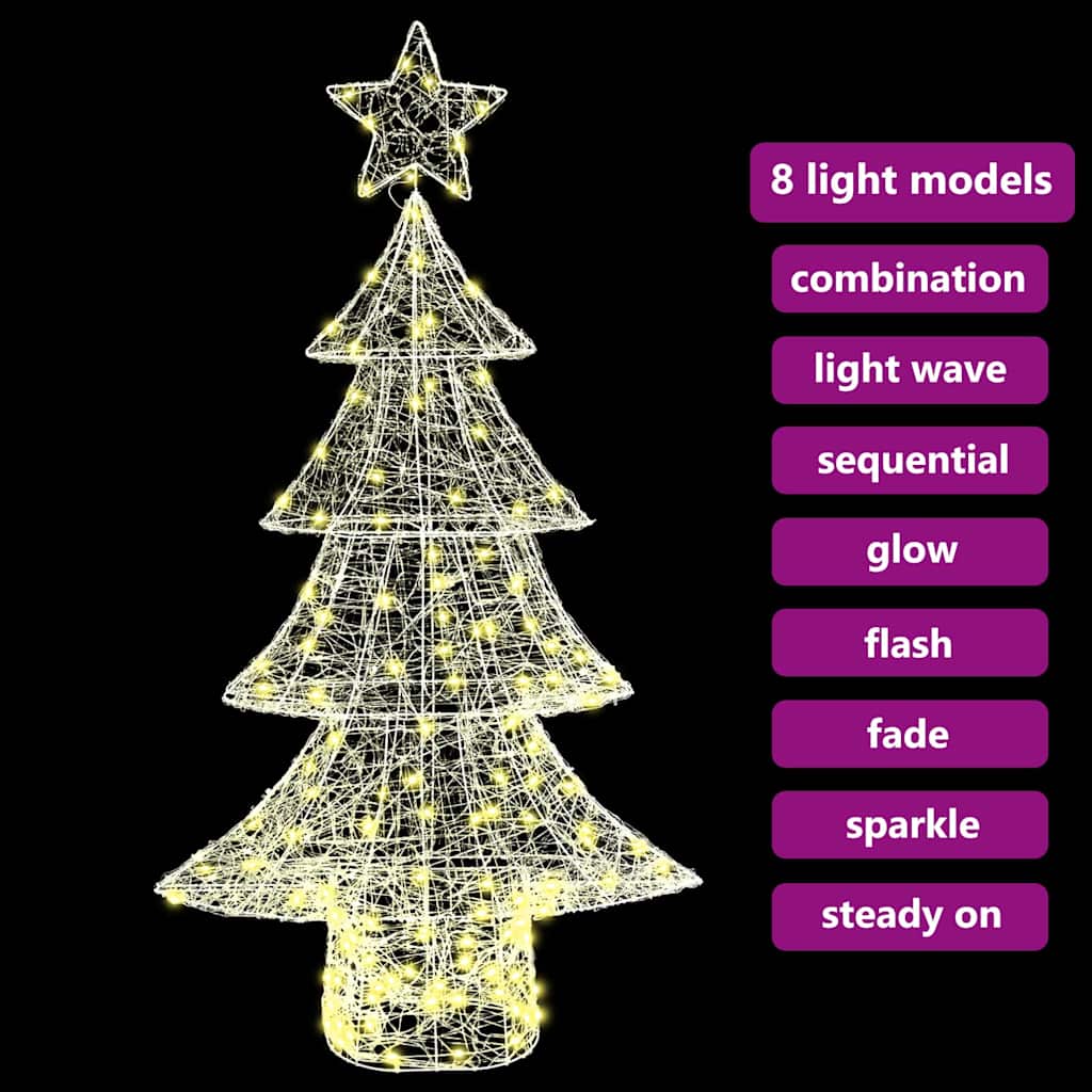 Albero di Natale con 160 LED Bianco caldo 150 cm Acrilico 42018977