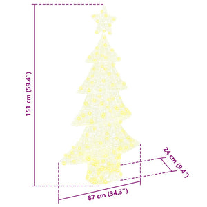 Albero di Natale con 160 LED Bianco caldo 150 cm Acrilico 42018977