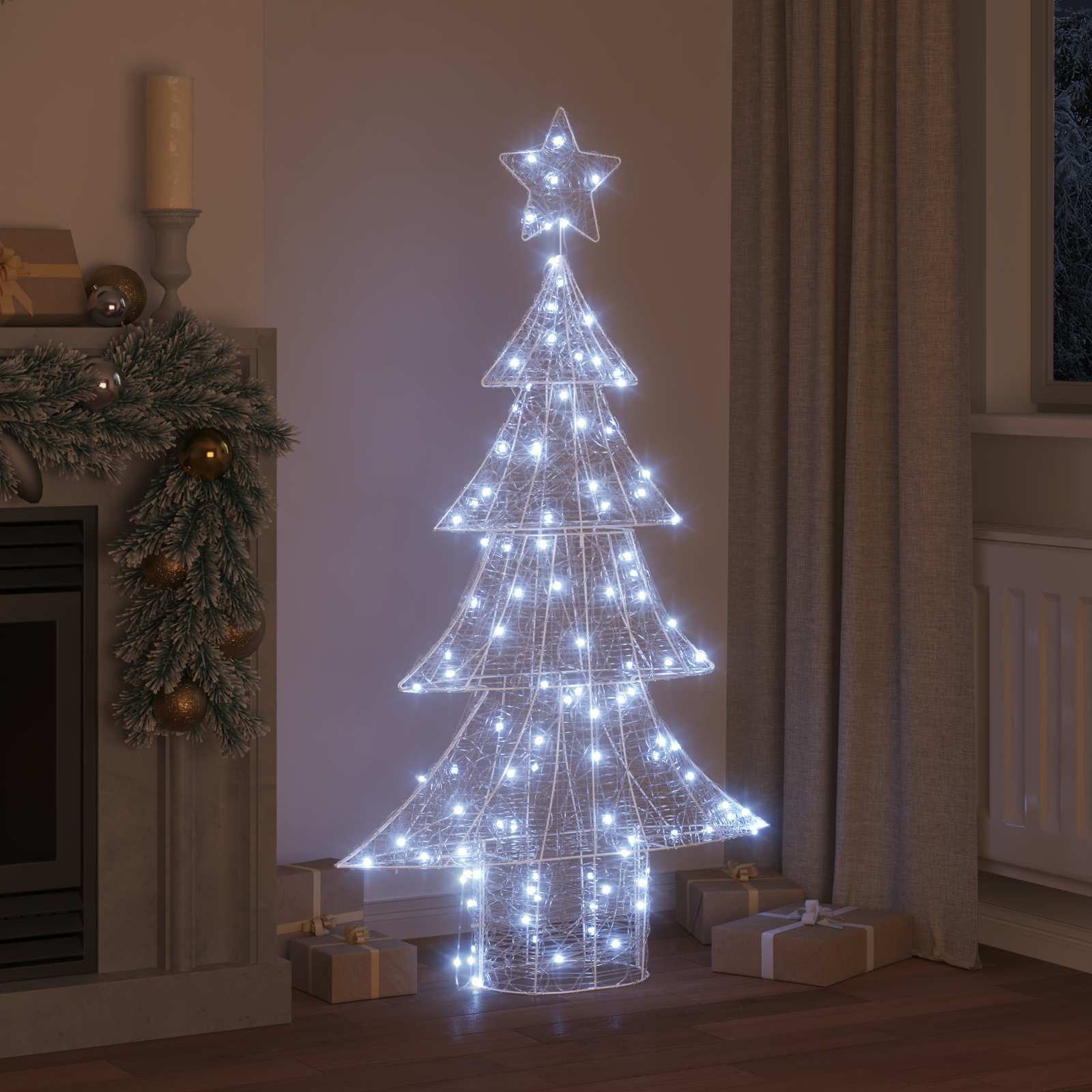 Albero di Natale con 160 LED Bianco freddo 151 cm Acrilico 42018978