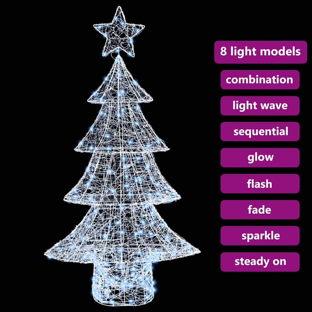 Albero di Natale con 160 LED Bianco freddo 151 cm Acrilico 42018978