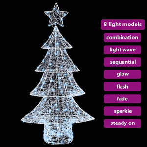 Albero di Natale con 160 LED Bianco freddo 151 cm Acrilico 42018978