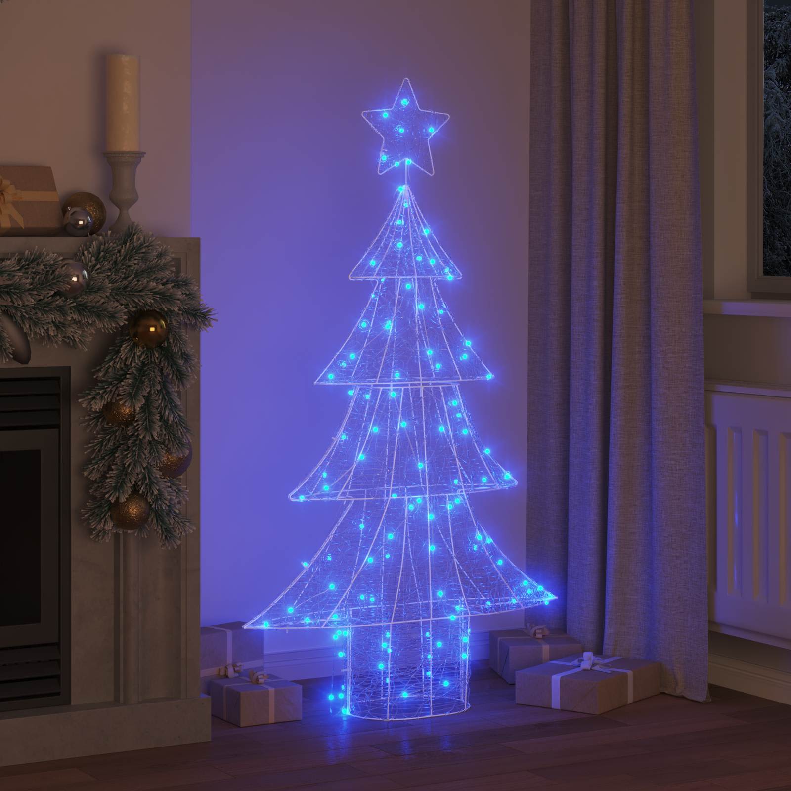 Albero di Natale con 160 LED Blu 150 cm Acrilico 42018979