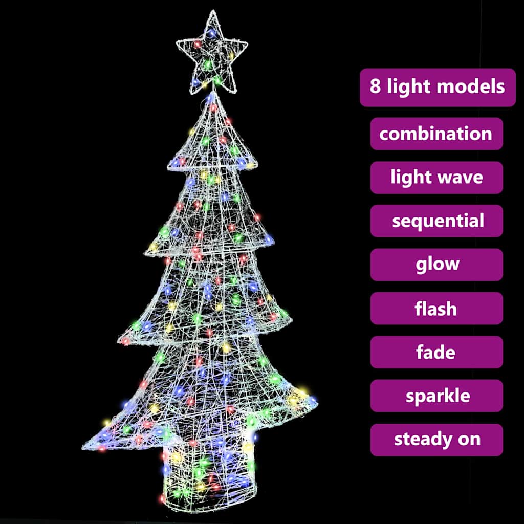 Albero di Natale con 160 LED Multicolore 150 cm Acrilico 42018980