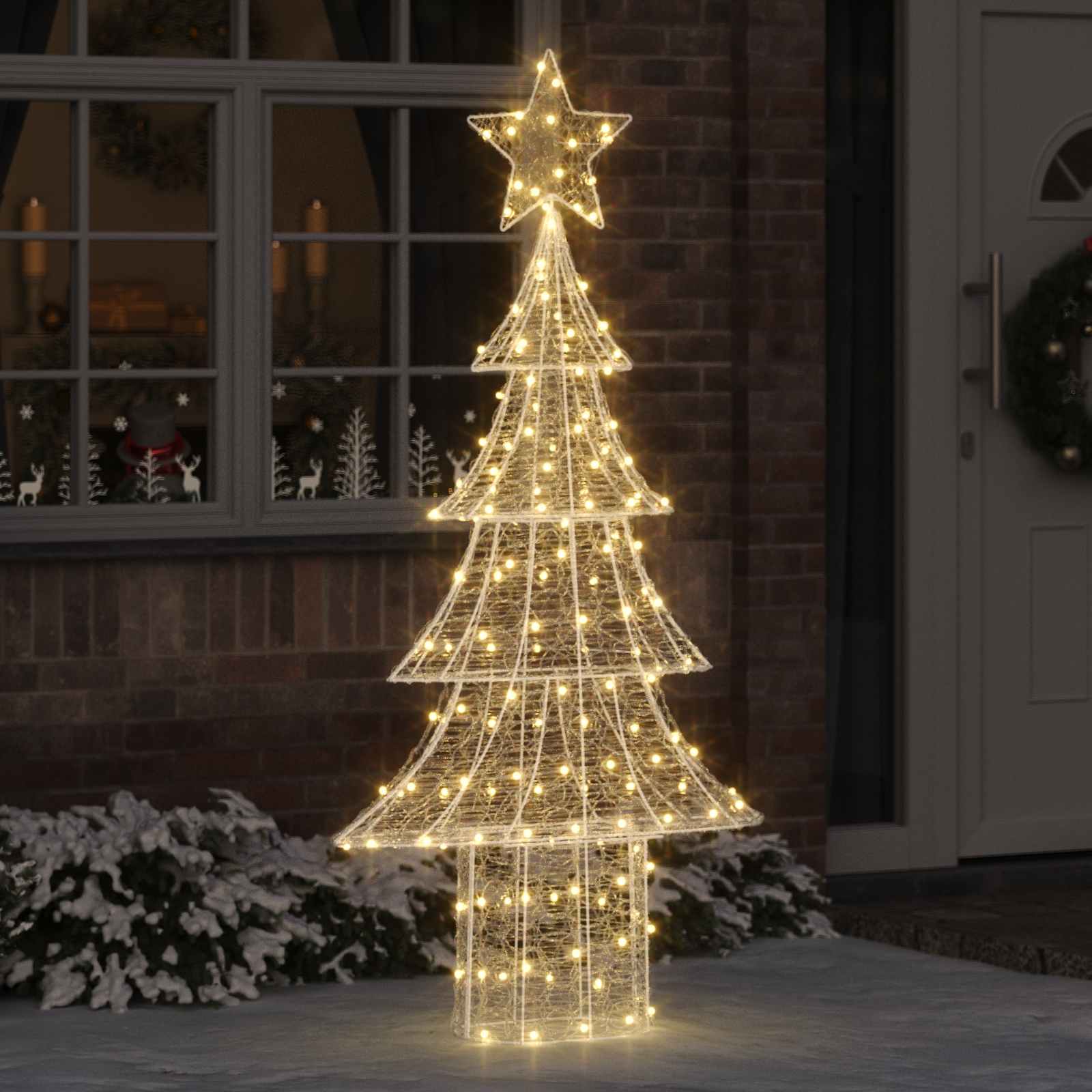 Albero di Natale con 240 LED Bianco caldo 180 cm Acrilico 42018981