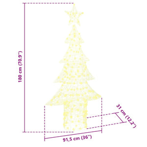 Albero di Natale con 240 LED Bianco caldo 180 cm Acrilico 42018981