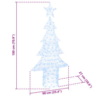 Albero di Natale con 240 LED-Luci decorative natalizie Bianco freddo 180 cm Acrilico 392886