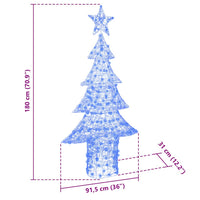 Albero di Natale con 240 LED-Luci decorative natalizie Blu 180 cm Acrilico 162857