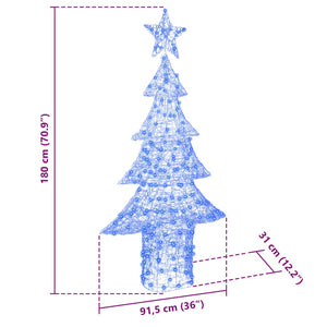 Albero di Natale con 240 LED-Luci decorative natalizie Blu 180 cm Acrilico 162857