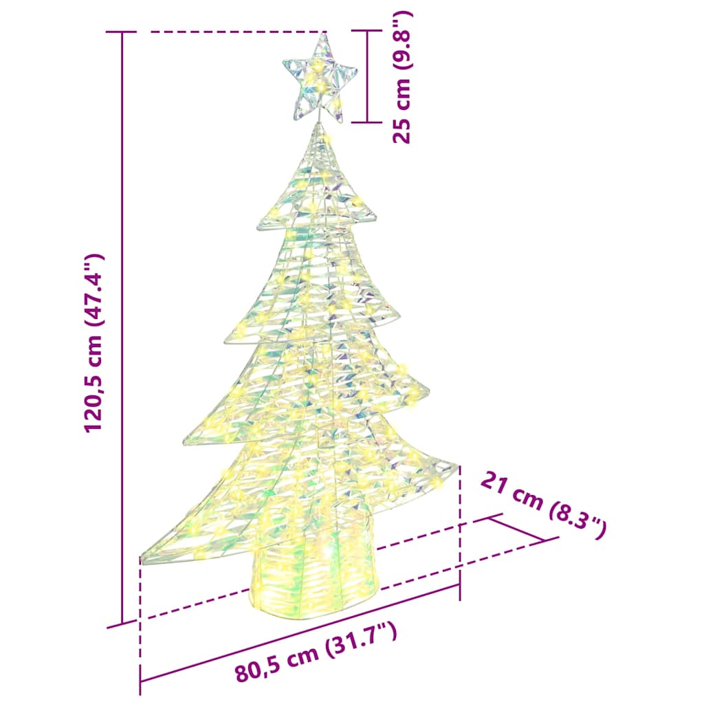 Albero di Natale con 120 LED-Luci decorative natalizie Bianco caldo 120 cm PET