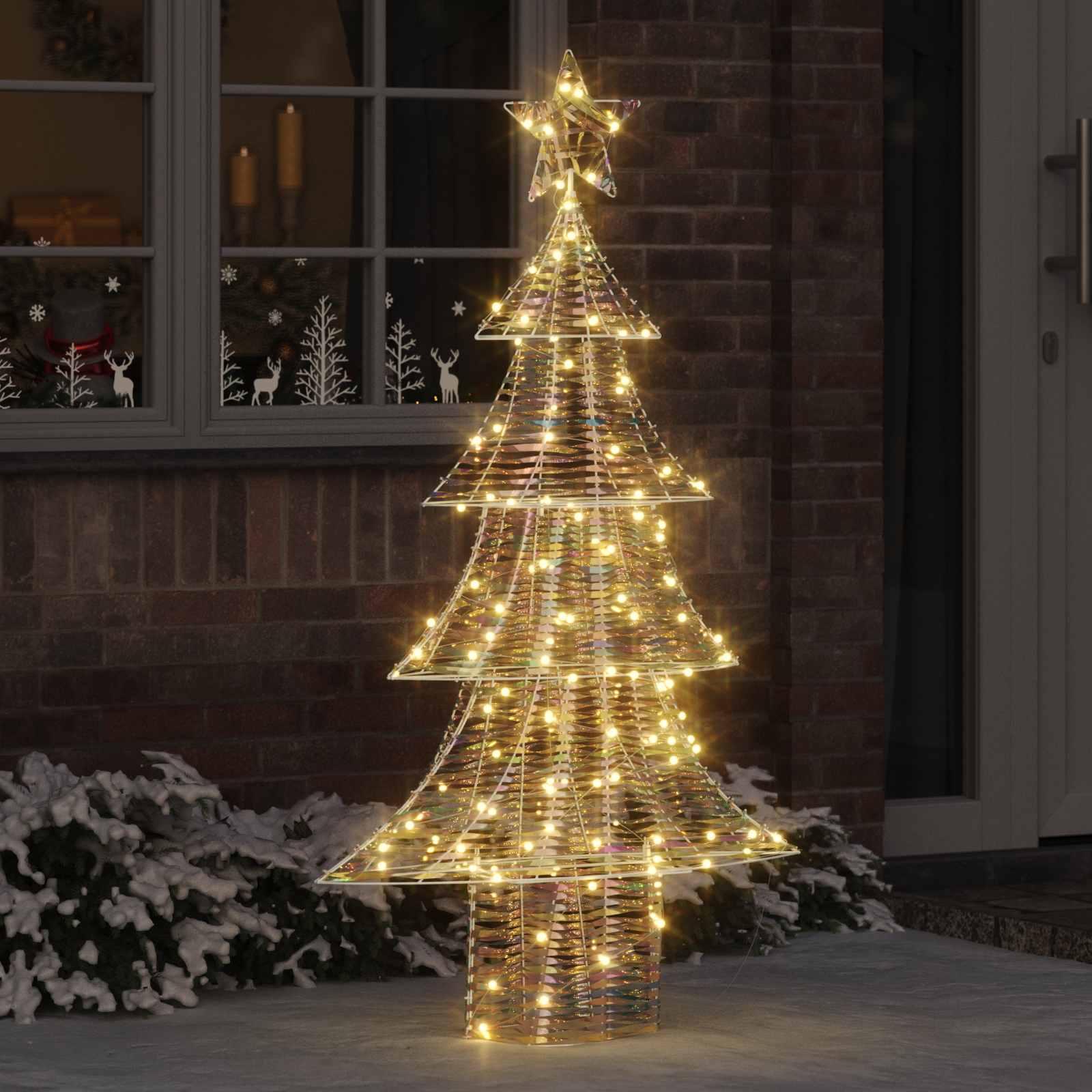 Albero di Natale con 160 LED Bianco caldo 150 cm PET 42018986