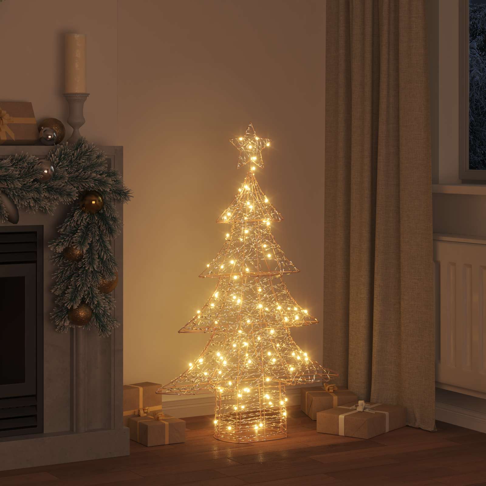 Albero di Natale con 120 LED Bianco caldo 120,5 cm PET 42018988