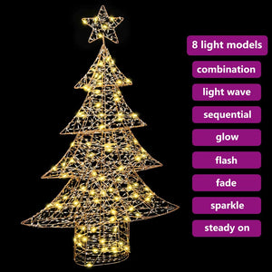 Albero di Natale con 120 LED-Luci decorative natalizie Bianco caldo 120,5 cm PET