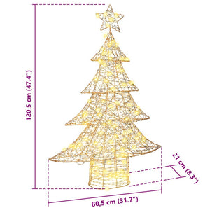 Albero di Natale con 120 LED-Luci decorative natalizie Bianco caldo 120,5 cm PET