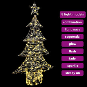 Albero di Natale con 160 LED-Luci decorative natalizie Bianco caldo 150 cm PET 426968