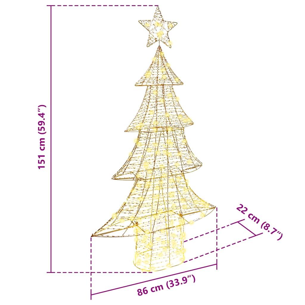 Albero di Natale con 160 LED Bianco caldo 150 cm PET 42018989