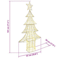 Albero di Natale con 240 LED-Luci decorative natalizie Bianco caldo 181 cm PET