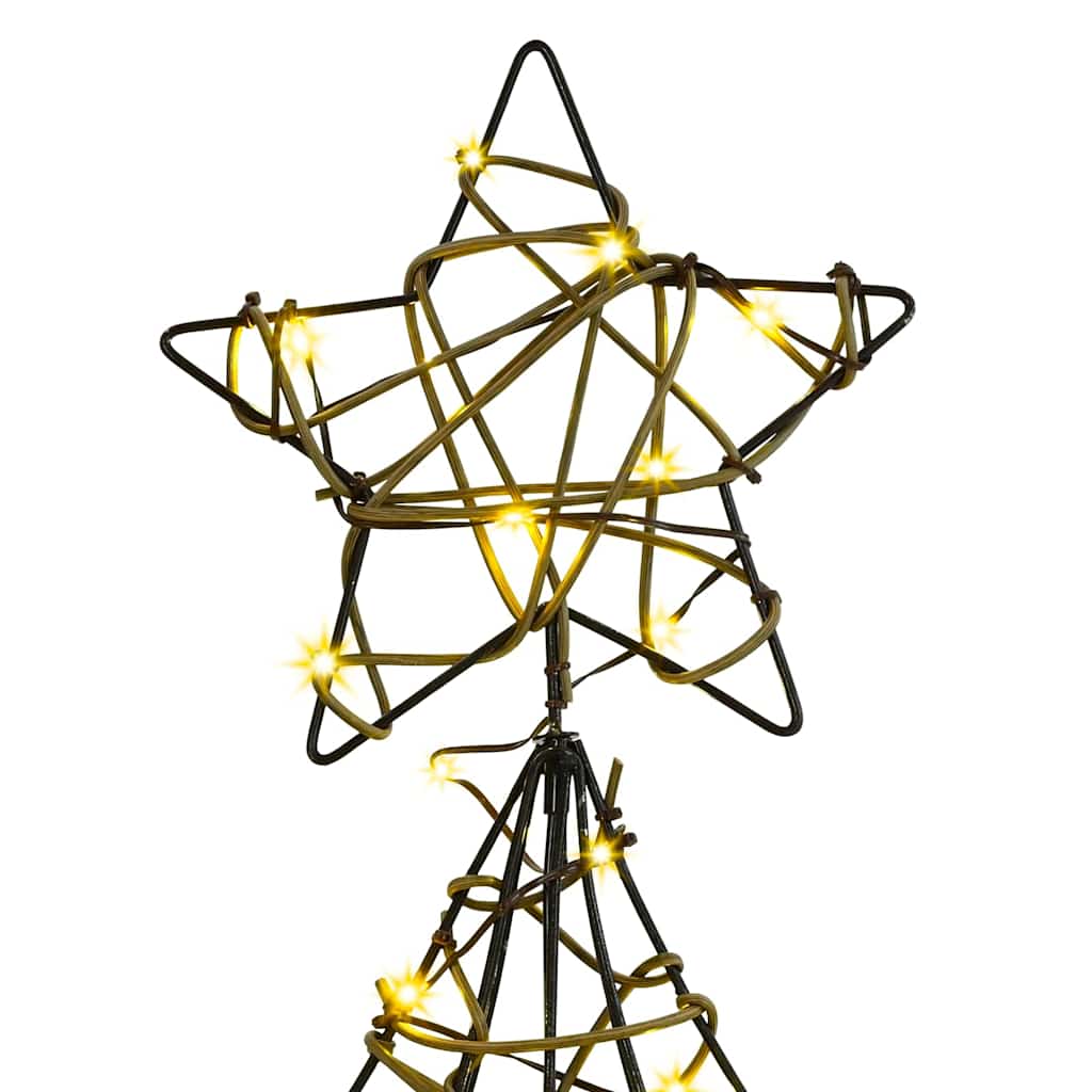 Albero di Natale con 120 LED-Luci decorative natalizie Bianco caldo 120 cm Rattan