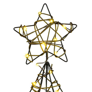 Albero di Natale con 120 LED Bianco caldo 120 cm Rattan 42018991
