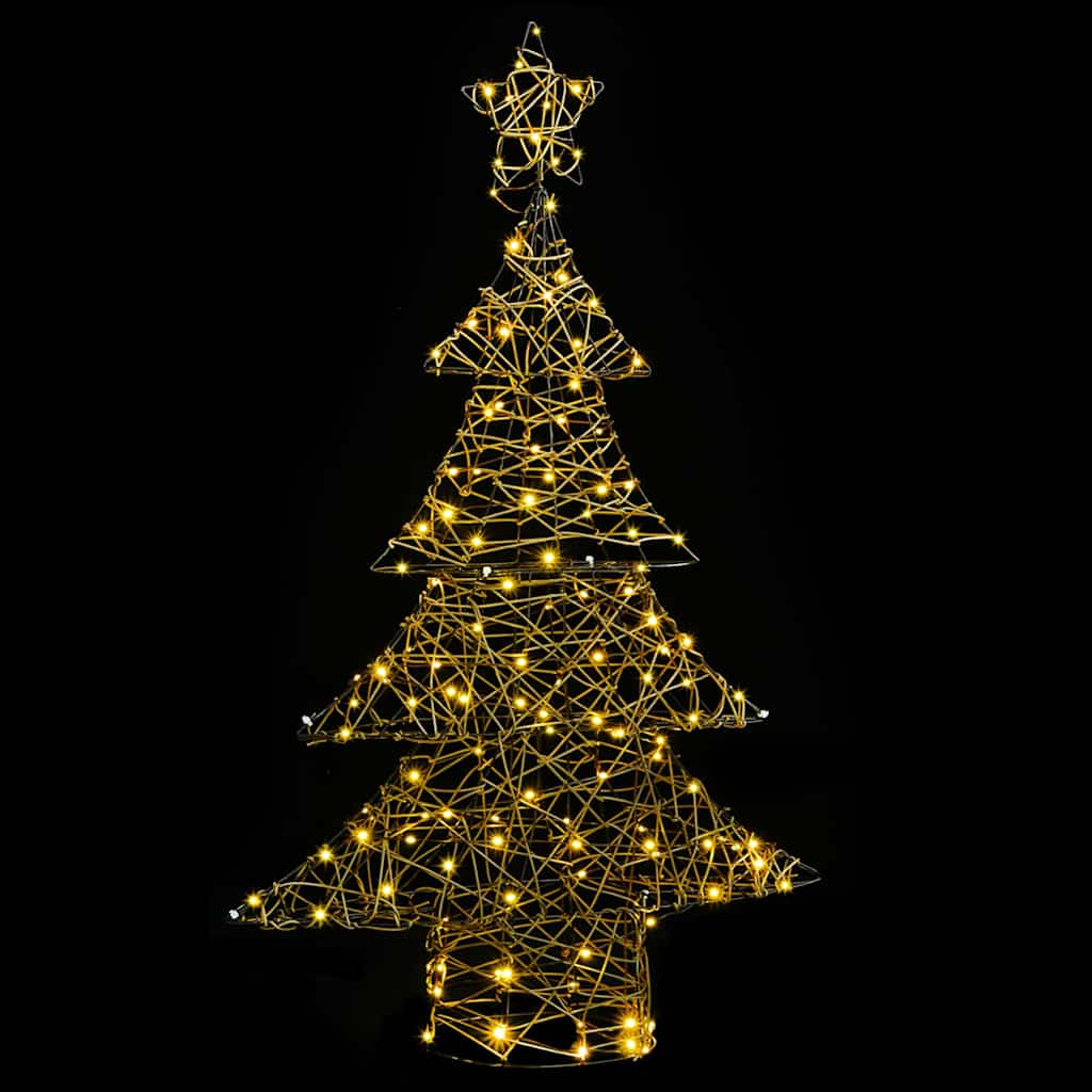 Albero di Natale con 120 LED Bianco caldo 120 cm Rattan 42018991