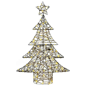 Albero di Natale con 120 LED-Luci decorative natalizie Bianco caldo 120 cm Rattan