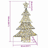 Albero di Natale con 120 LED-Luci decorative natalizie Bianco caldo 120 cm Rattan