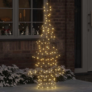 Albero di Natale con 160 LED Bianco caldo 150 cm Rattan 42018992
