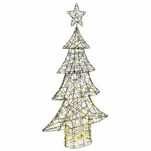 Albero di Natale con 160 LED Bianco caldo 150 cm Rattan 42018992