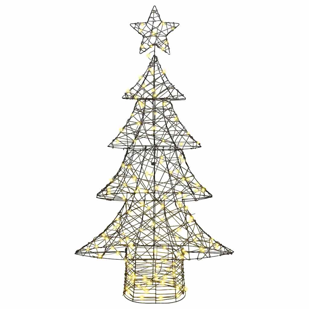 Albero di Natale con 160 LED Bianco caldo 150 cm Rattan 42018992