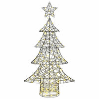 Albero di Natale con 160 LED Bianco caldo 150 cm Rattan 42018992