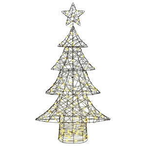 Albero di Natale con 160 LED Bianco caldo 150 cm Rattan 42018992