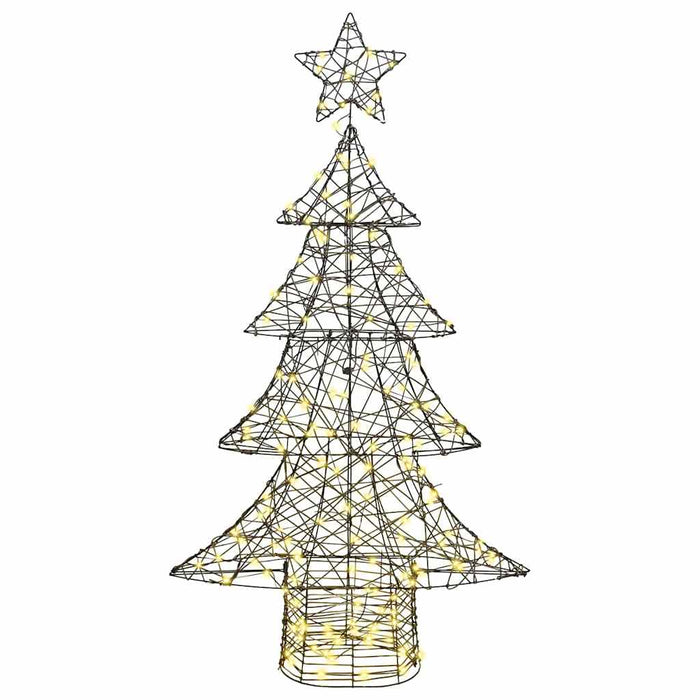 Albero di Natale con 160 LED Bianco caldo 150 cm Rattan 42018992