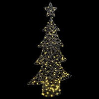 Albero di Natale con 160 LED Bianco caldo 150 cm Rattan 42018992