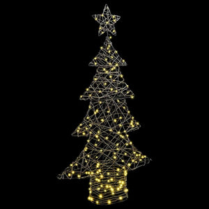 Albero di Natale con 160 LED Bianco caldo 150 cm Rattan 42018992