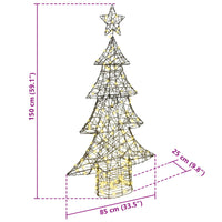 Albero di Natale con 160 LED Bianco caldo 150 cm Rattan 42018992