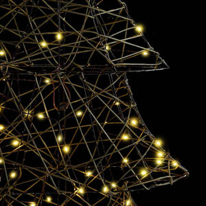 Albero di Natale con 240 LED-Luci decorative natalizie Bianco caldo 180 cm Rattan 848207